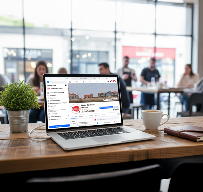 Social Media Travel Guide on computer